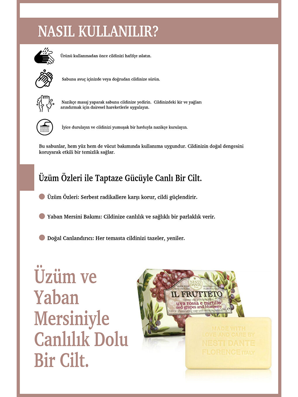 Il Frutteto Red Grapes & Bluberry Katı Sabun 250gr | Canlandırıcı | Yaban Mersini Ve Üzü-3