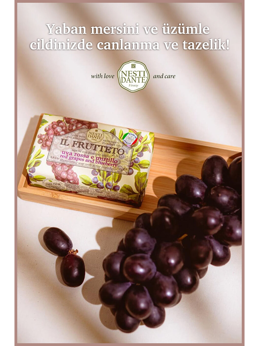 Il Frutteto Red Grapes & Bluberry Katı Sabun 250gr | Canlandırıcı | Yaban Mersini Ve Üzü-4