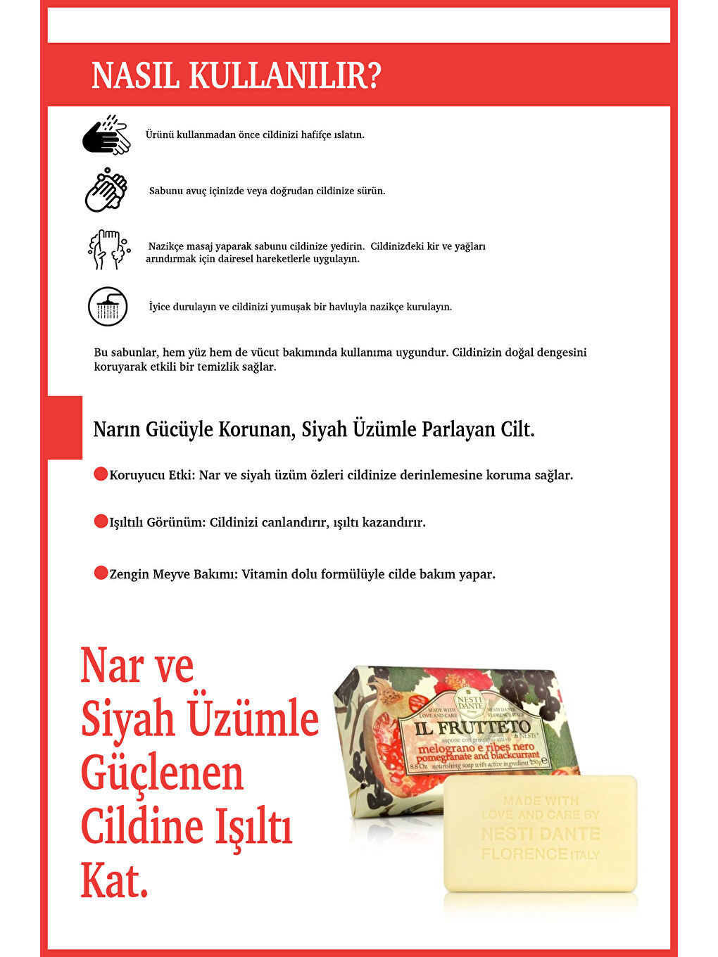 Nesti Dante Il Frutteto Pomegranate Blackcurrant Katı Sabun 250gr | Antioksidan | Nar Ve Siyah Üzüm - 3