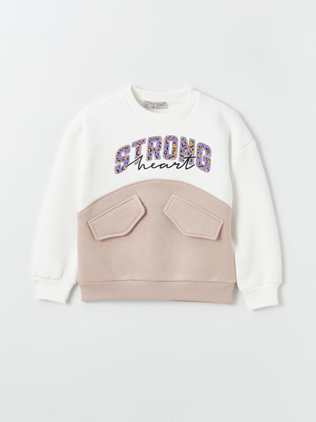 Bej Kız Çocuk Cep Görünüm Strong SweatShirt