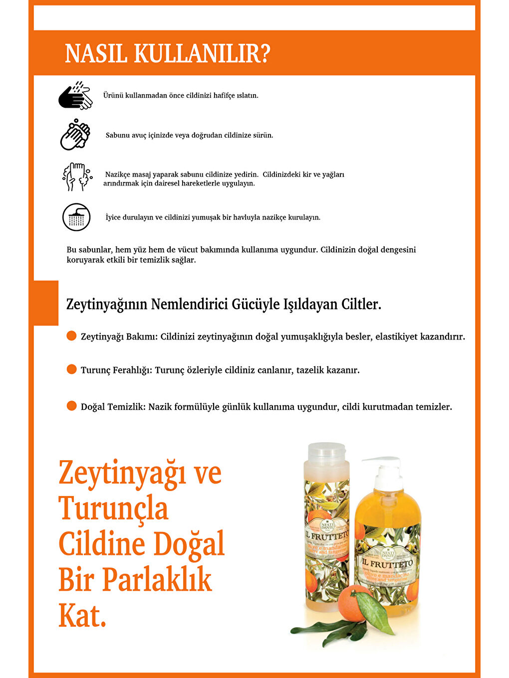 Il Frutteto Olive Tangerine Duş Jeli 300ml| Canlandırıcı Bakım | Turunçgil Zeytinyağı-3