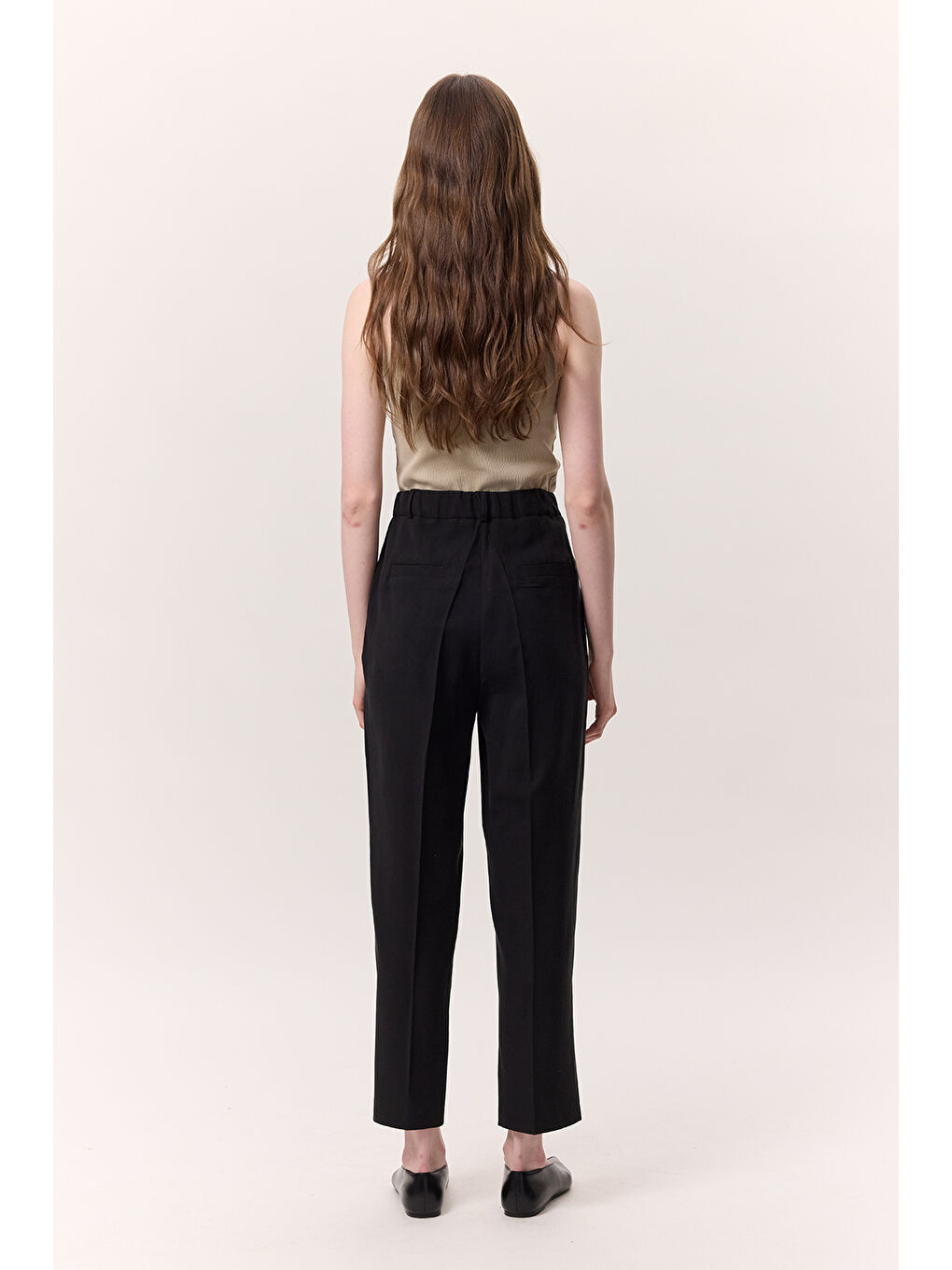 Lyocell Pileli Pantolon Siyah-7