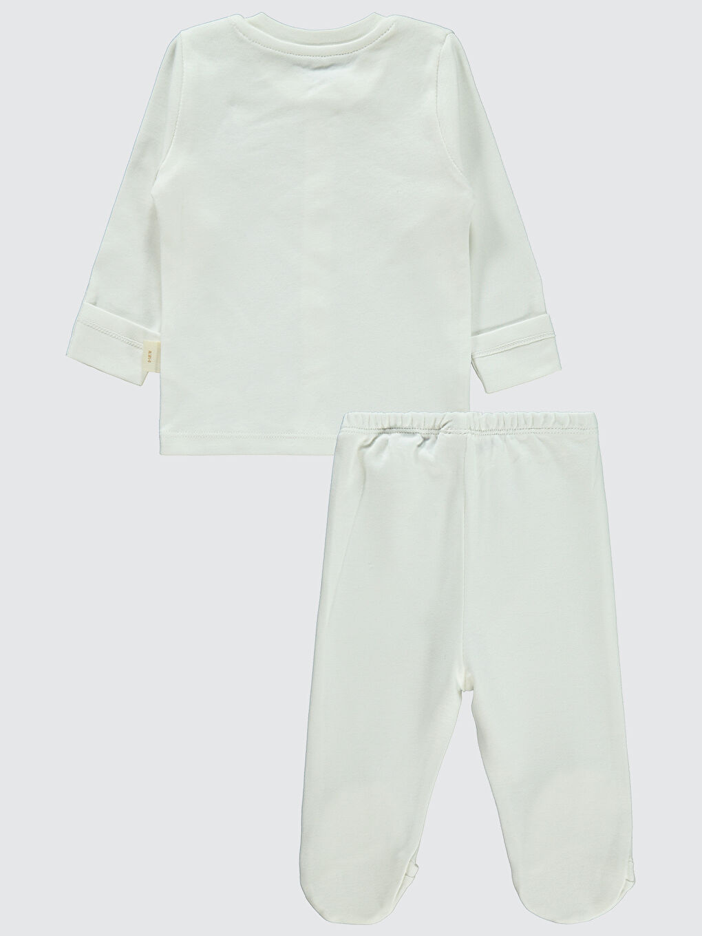 Baby Bebek Organik Pijama Takımı 0-6 Ay Ekru-1