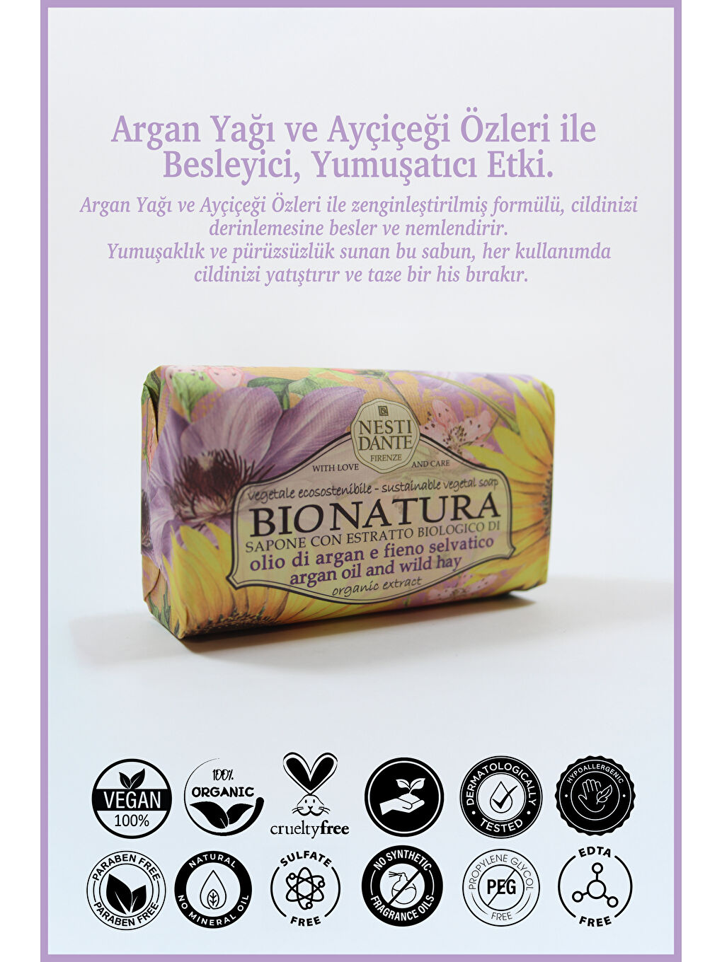 Nesti Dante Bio Natura Bush Raspberry & Netttle Katı Sabun 250gr | Yumuşatıcı |Ahududu ve Isırgan Ot - 1