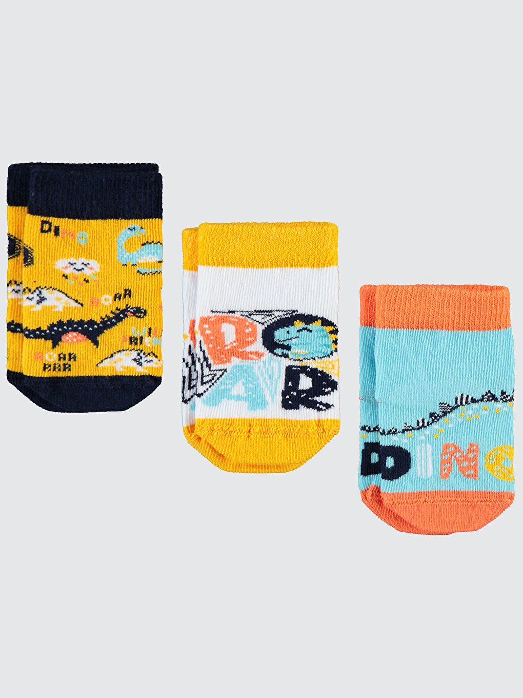 Erkek Bebek 3'lü Çorap Set 6-18 Ay Turuncu