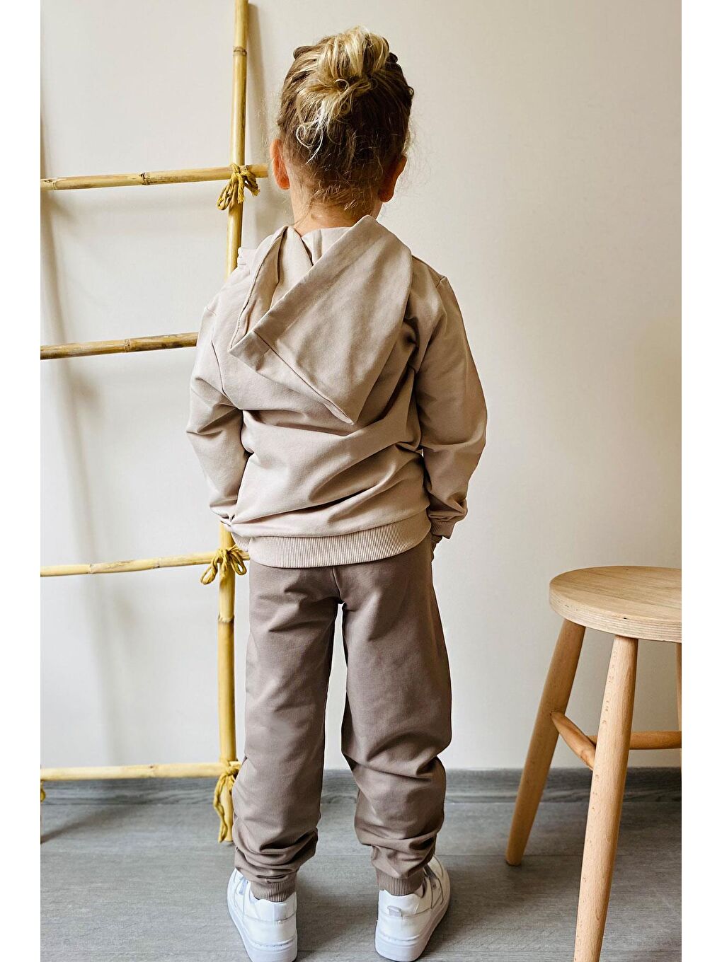 Erkek Bebek Eşofman Takım Havalı Ayıcık Nakışlı Bej (1.5 Yaş)-1