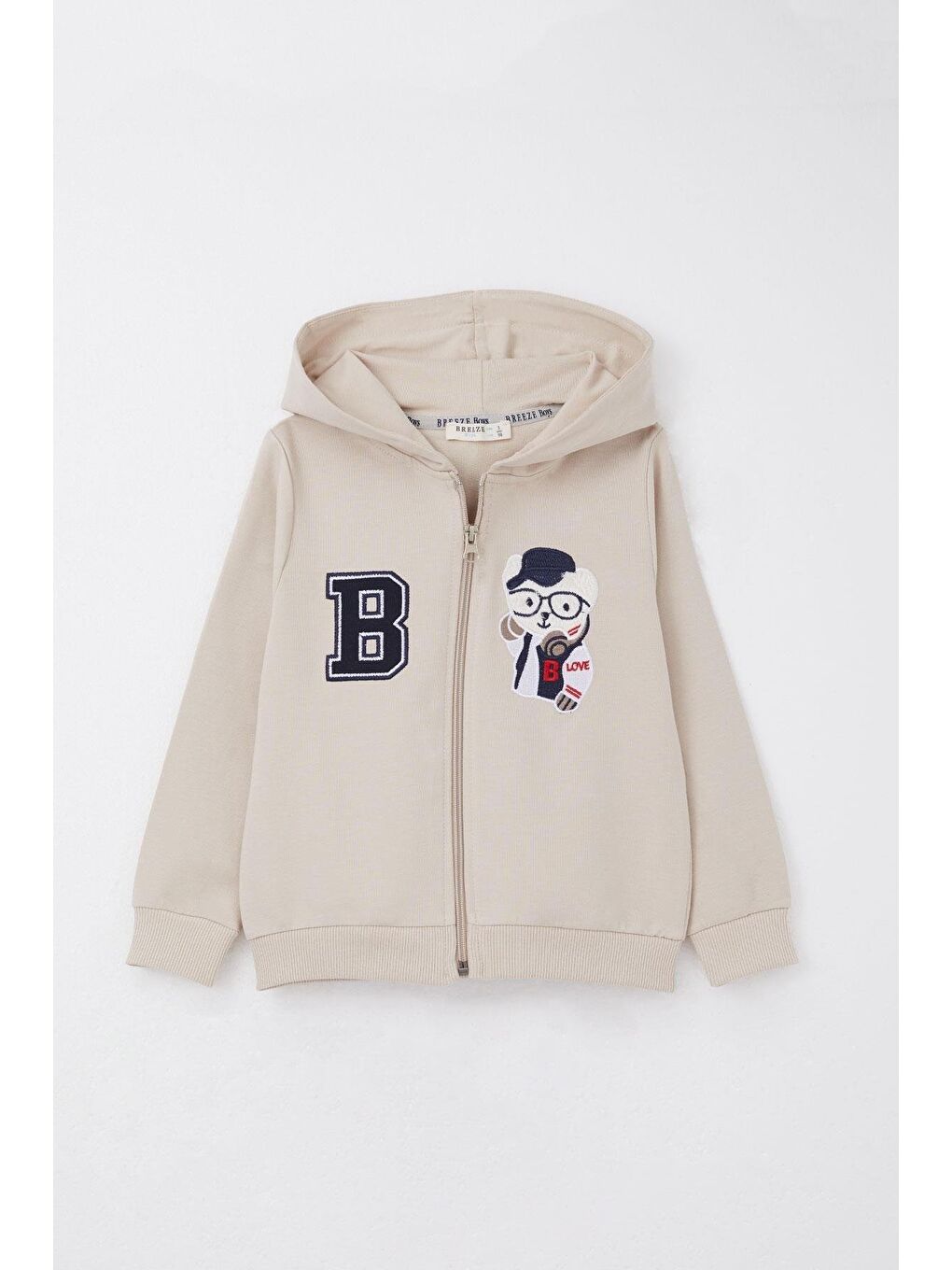 Erkek Bebek Eşofman Takım Havalı Ayıcık Nakışlı Bej (1.5 Yaş)-5