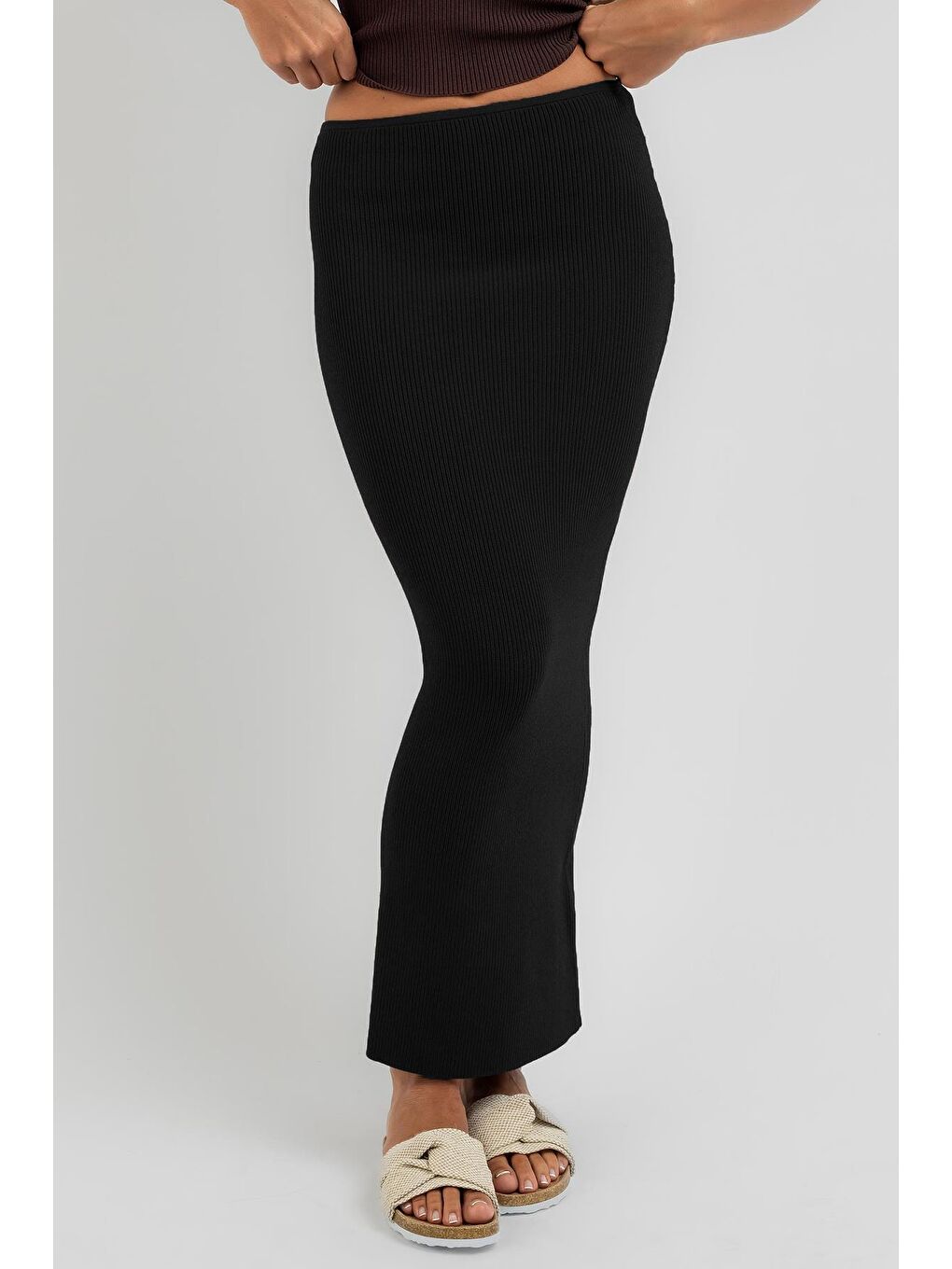 Siyah Basic Uzun Triko Etek Mg1813-1