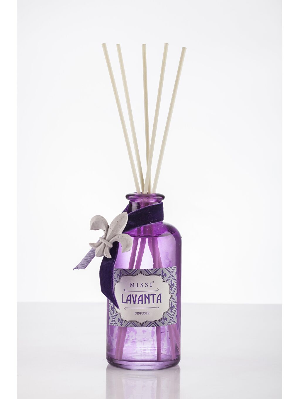 190 cc Mor Cam Şişe Lavanta Oda Kokusu