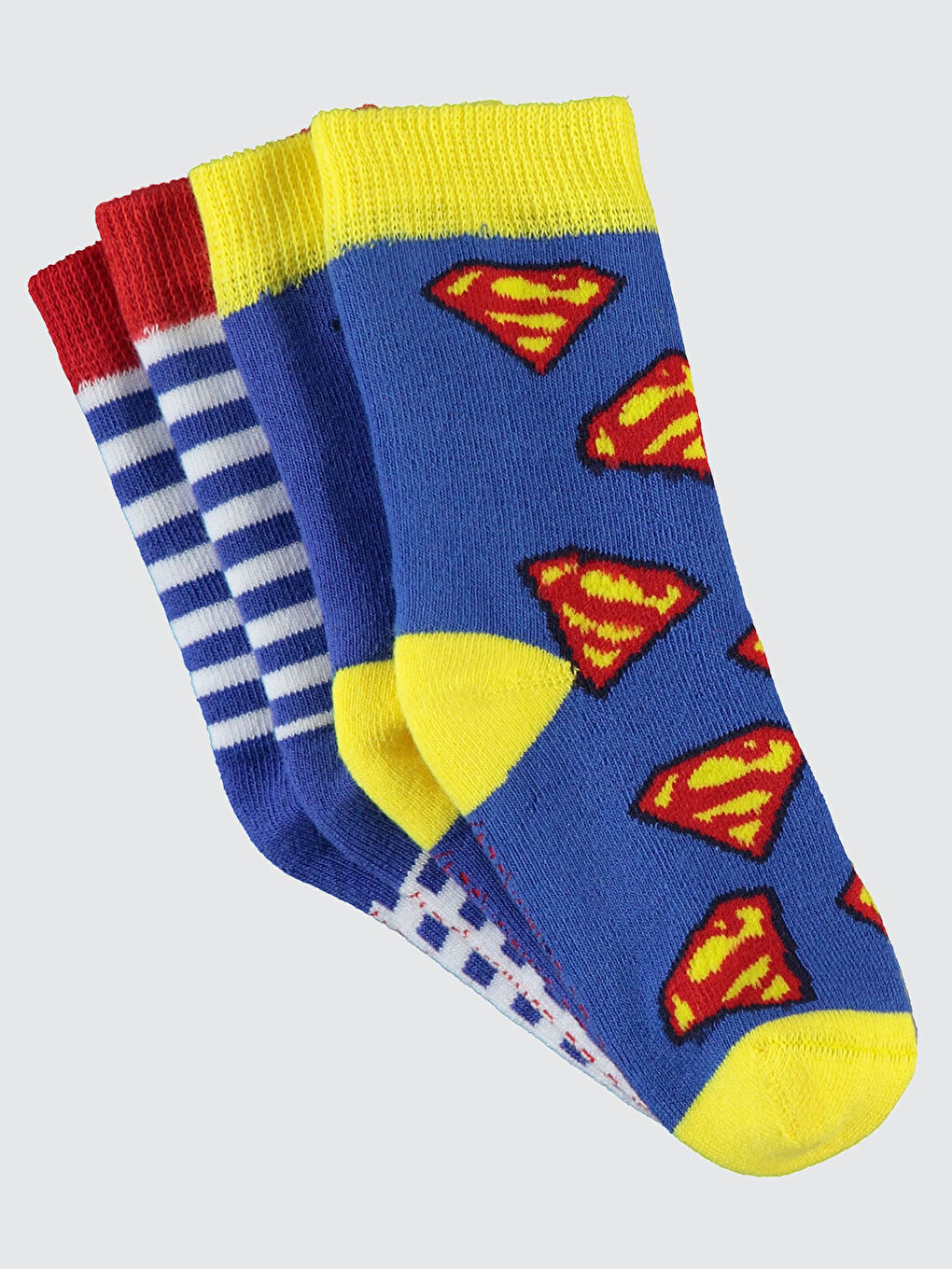 Superman Erkek Çocuk 2'li Havlu Çorap 2-12 Yaş Sarı-2