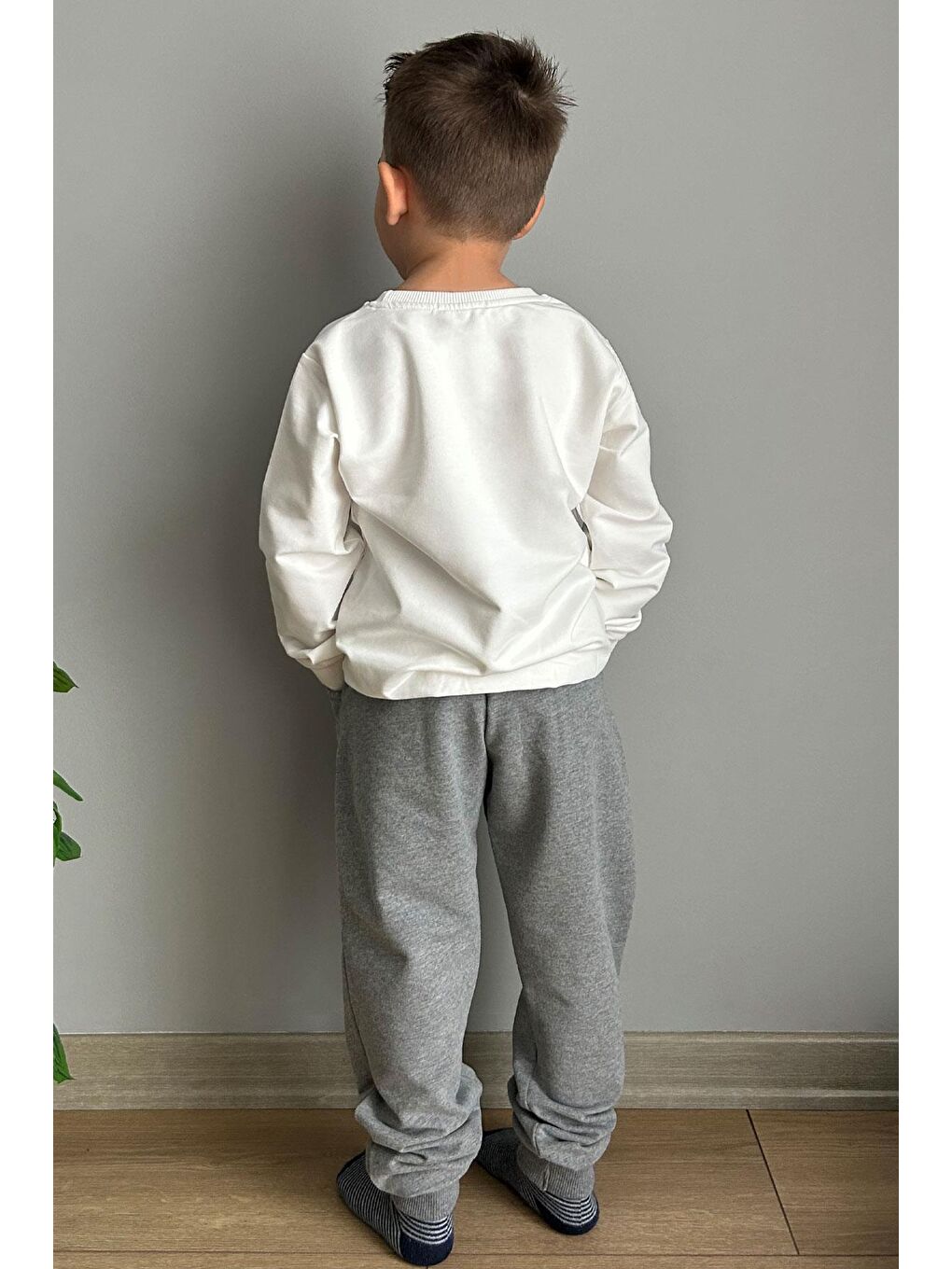 Erkek Çocuk Eşofman Takım Yazı Baskılı Ekru (2-5 Yaş)-2