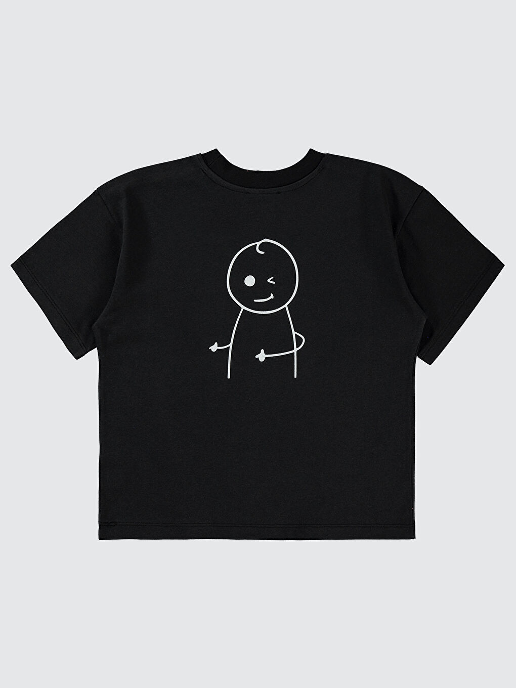 Mivil Oversize Çocuk Tişört 10-13 Yaş Siyah-1