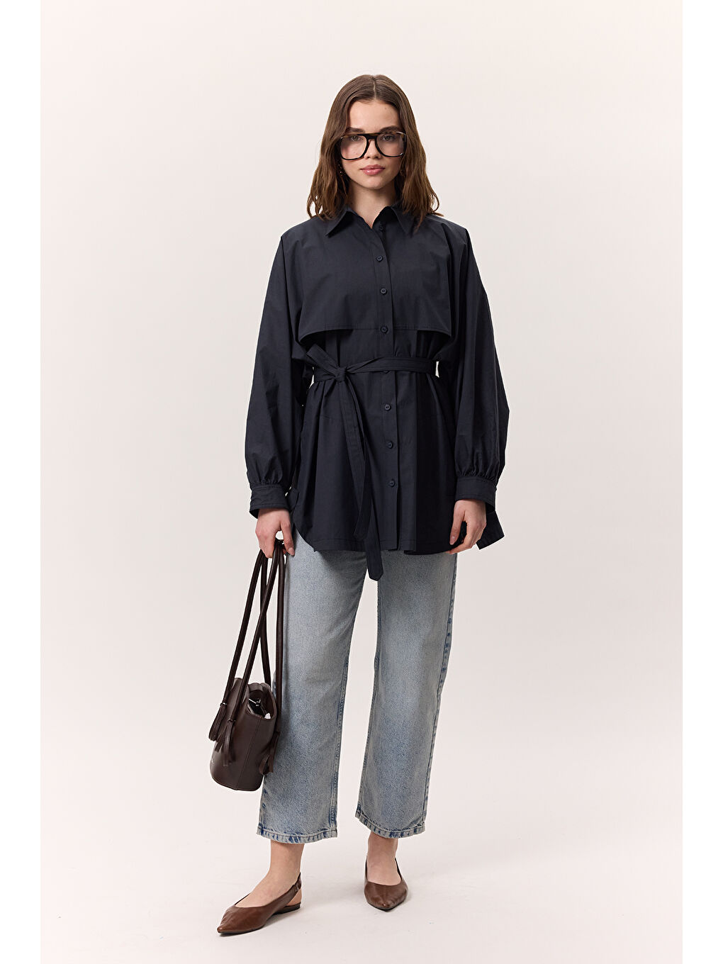 Trenç Tasarım Gömlek Lacivert-1