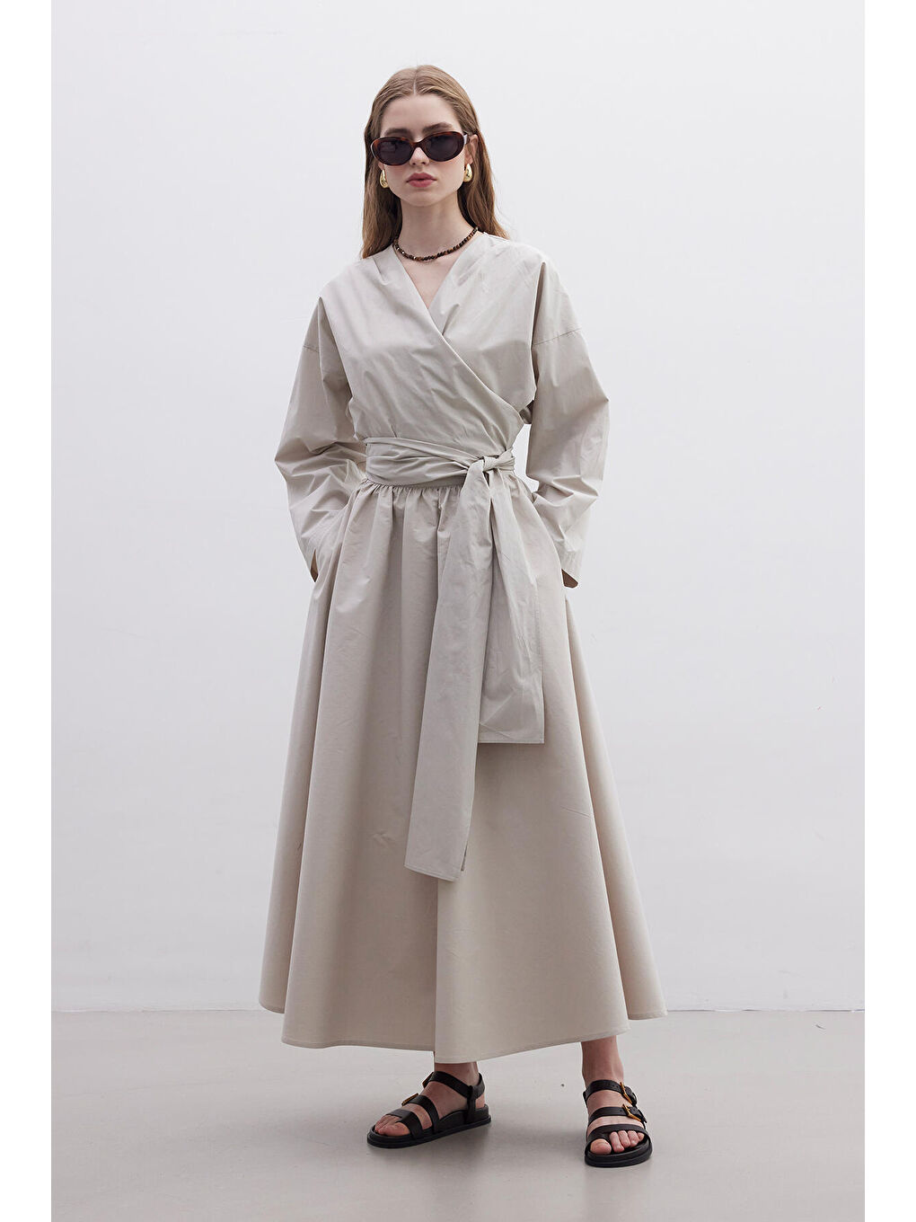 Bej Volanlı Premıum Etek Taş-1