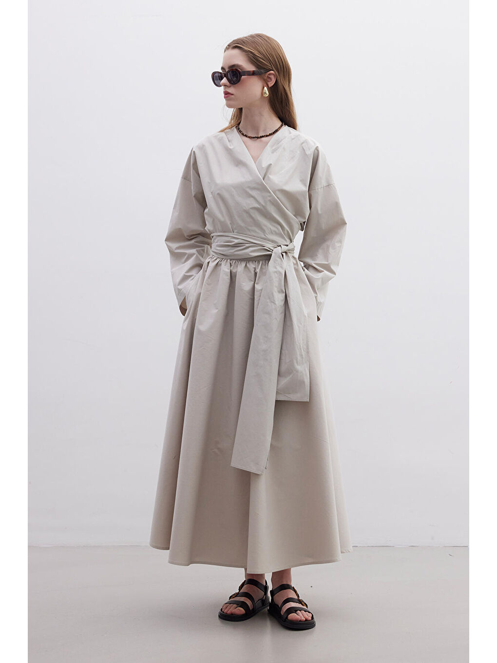 Bej Volanlı Premıum Etek Taş-3