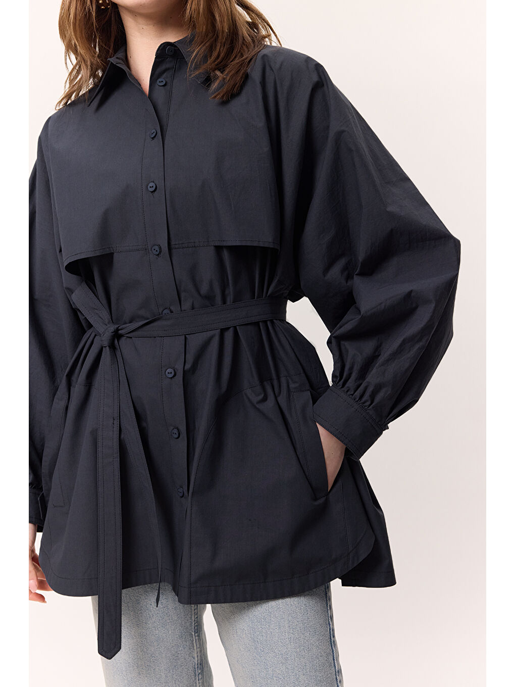 Trenç Tasarım Gömlek Lacivert-2