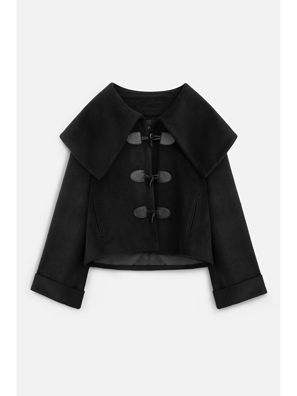 Tokalı Kaşe Kaban Siyah-1