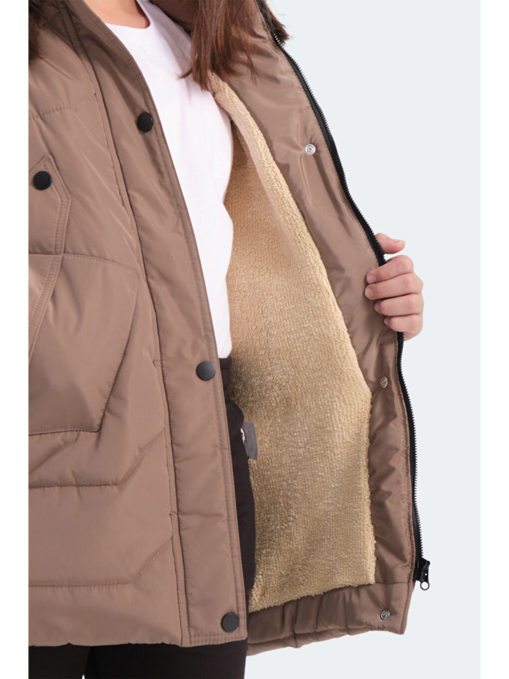 Bej Kız Çocuk Şişme Mont-2