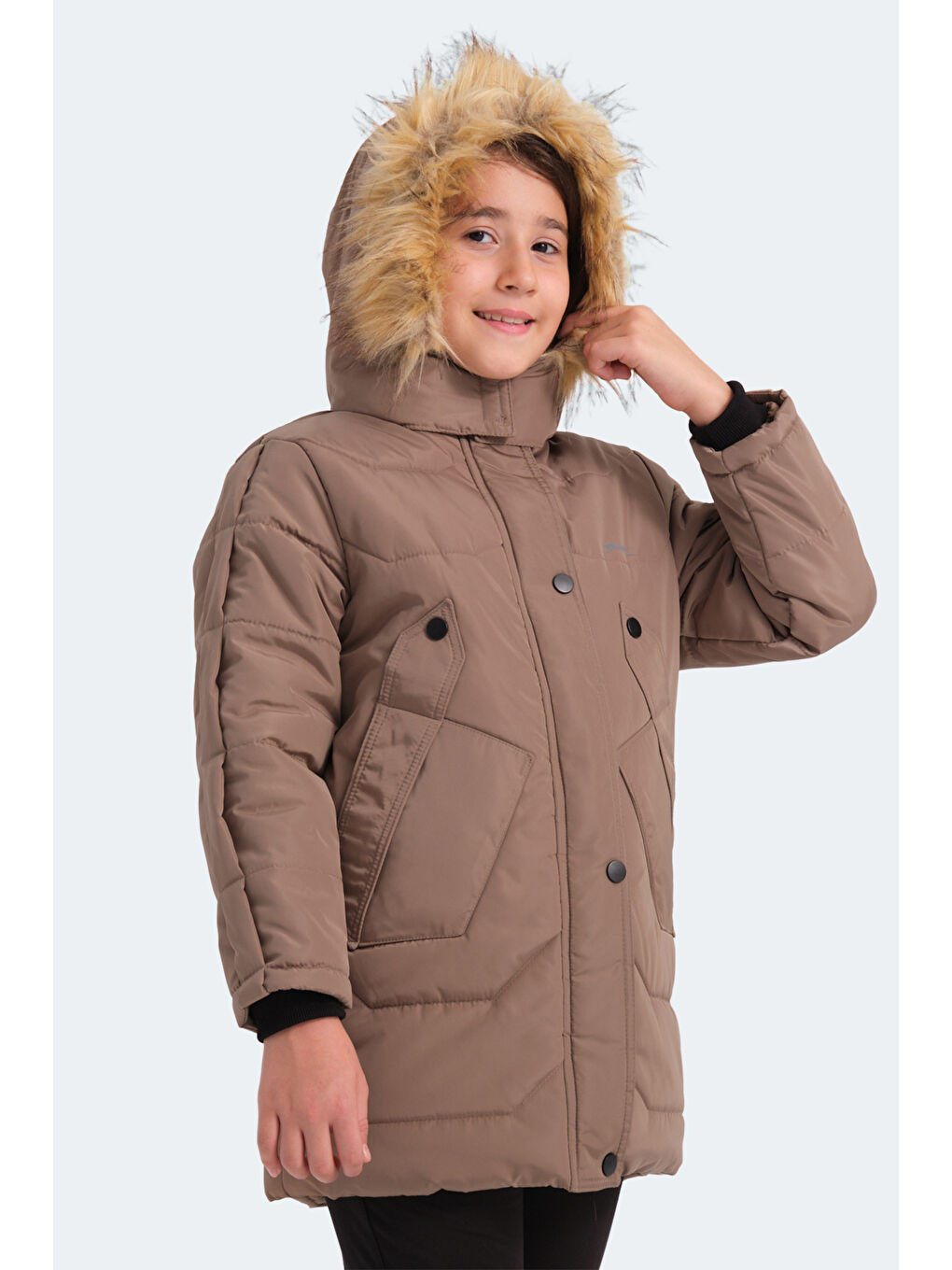 Bej Kız Çocuk Şişme Mont-4