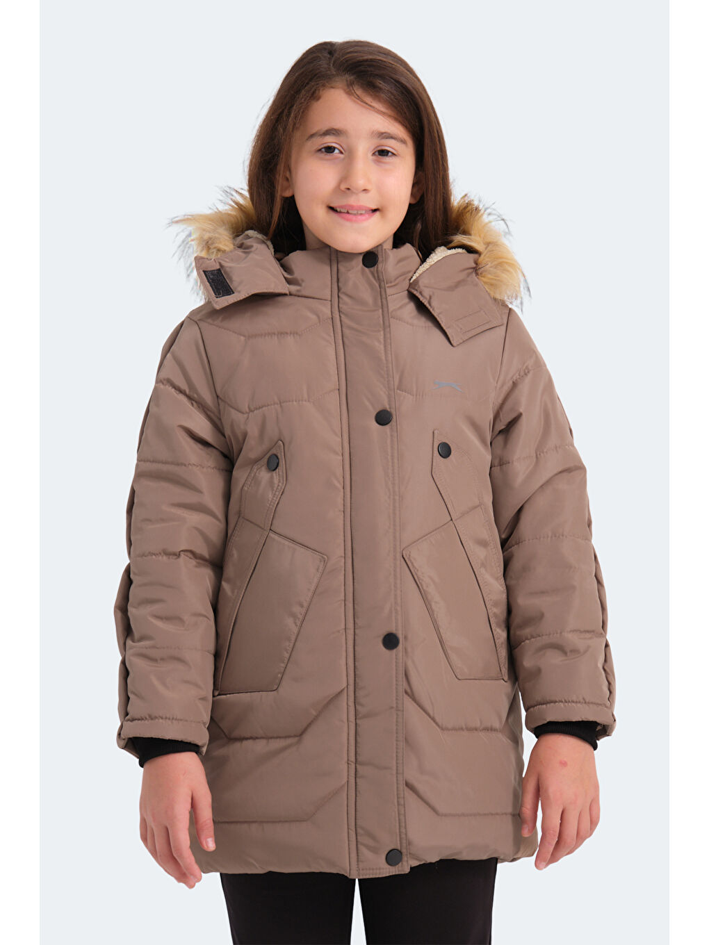 Bej Kız Çocuk Şişme Mont-6