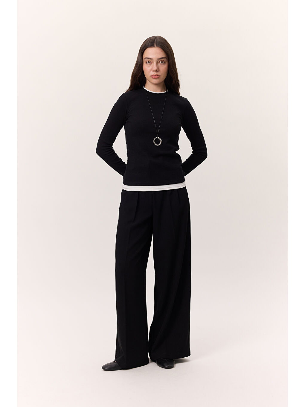 Uzun Kollu Garnili Body Siyah-3