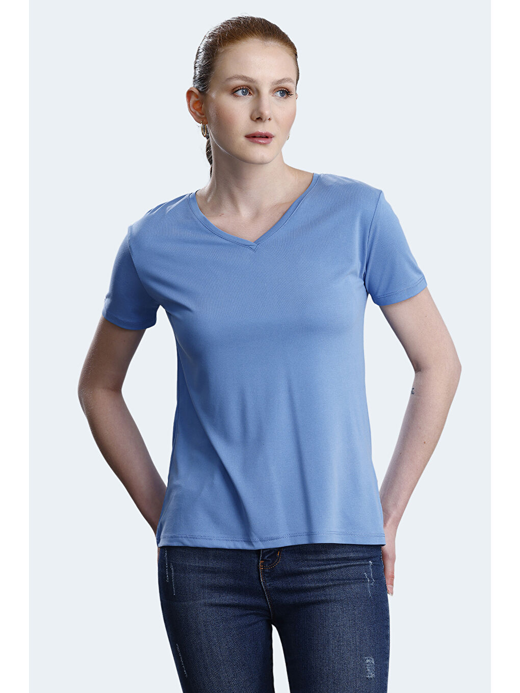 PERICAS Kadın Mavi Tişört-5