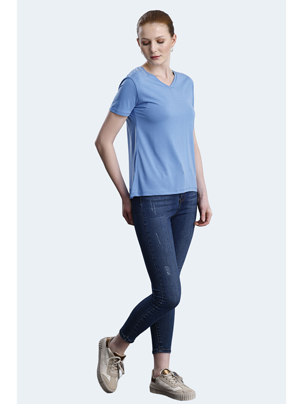 PERICAS Kadın Mavi Tişört-6