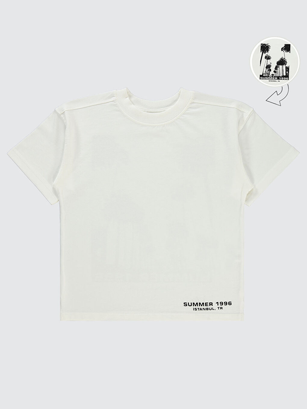 Boys Erkek Çocuk Tişört 6-9 Yaş Ekru