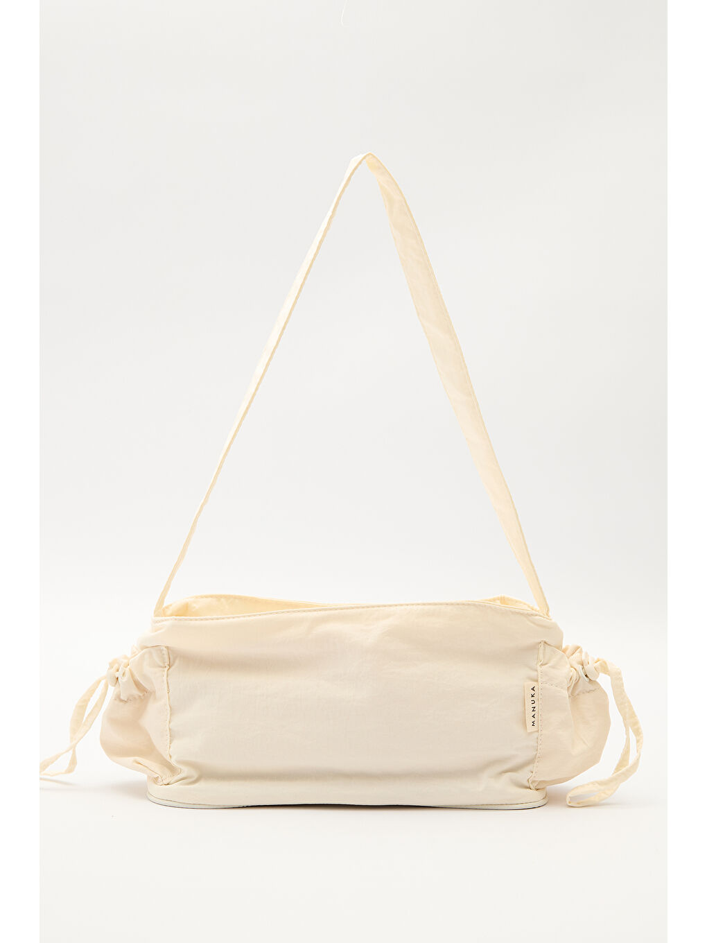 Bej Cep Detaylı Bağcıklı Çanta Vanilya-7