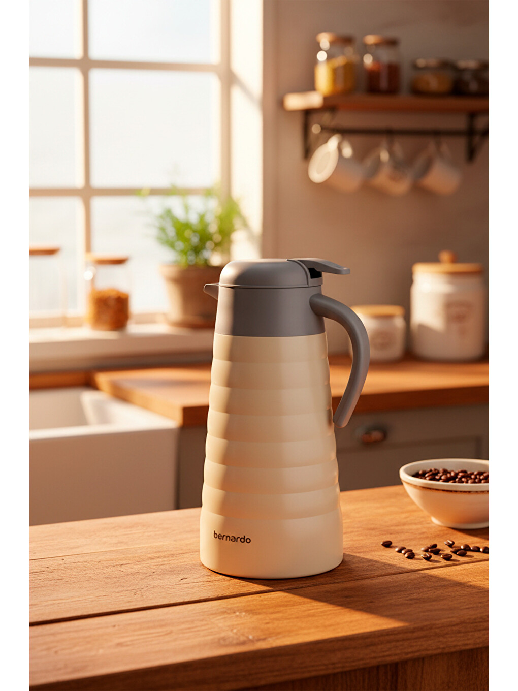 Ekru Nora 2 Litre Çelik Termos Krem-3