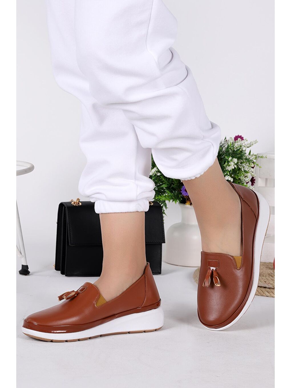 Kahverengi Kadın Günlük Babet Ayakkabı Cns 1022-1