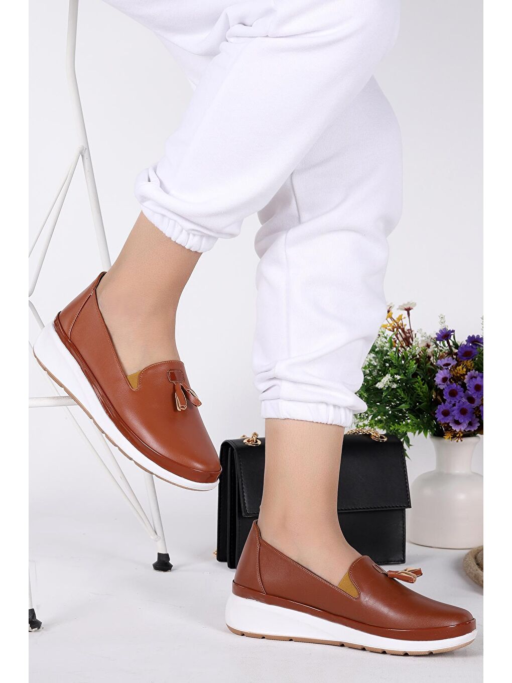 Kahverengi Kadın Günlük Babet Ayakkabı Cns 1022-2