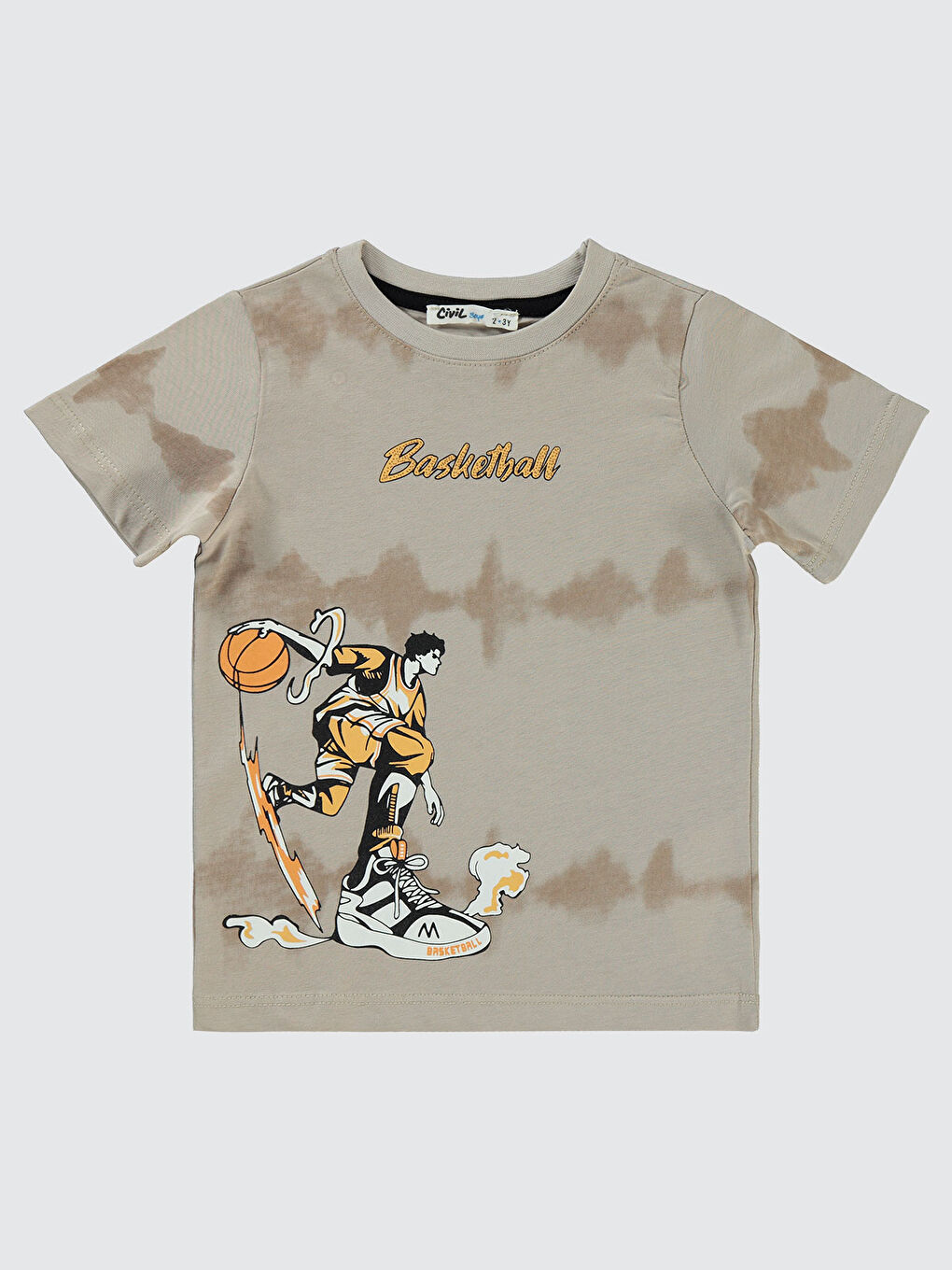 Bej Boys Erkek Çocuk Tişört 2-5 Yaş Taş Rengi