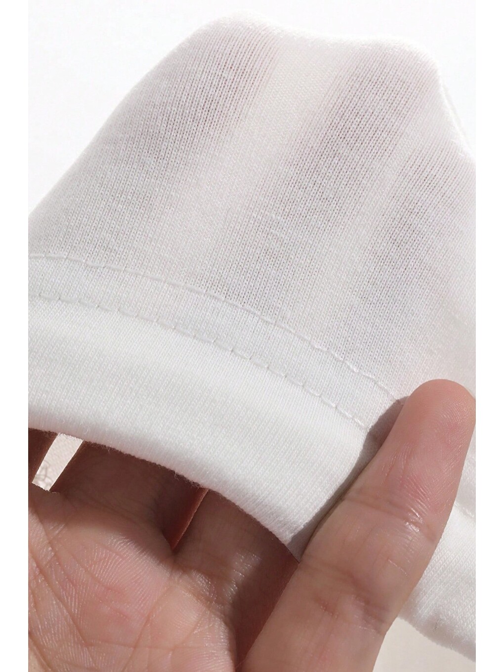 Beyaz Kadın Oversize Basic Haki Tişört Yan Bağlamalı Rahat Kesim Günlük Yazlık T-shirt-5