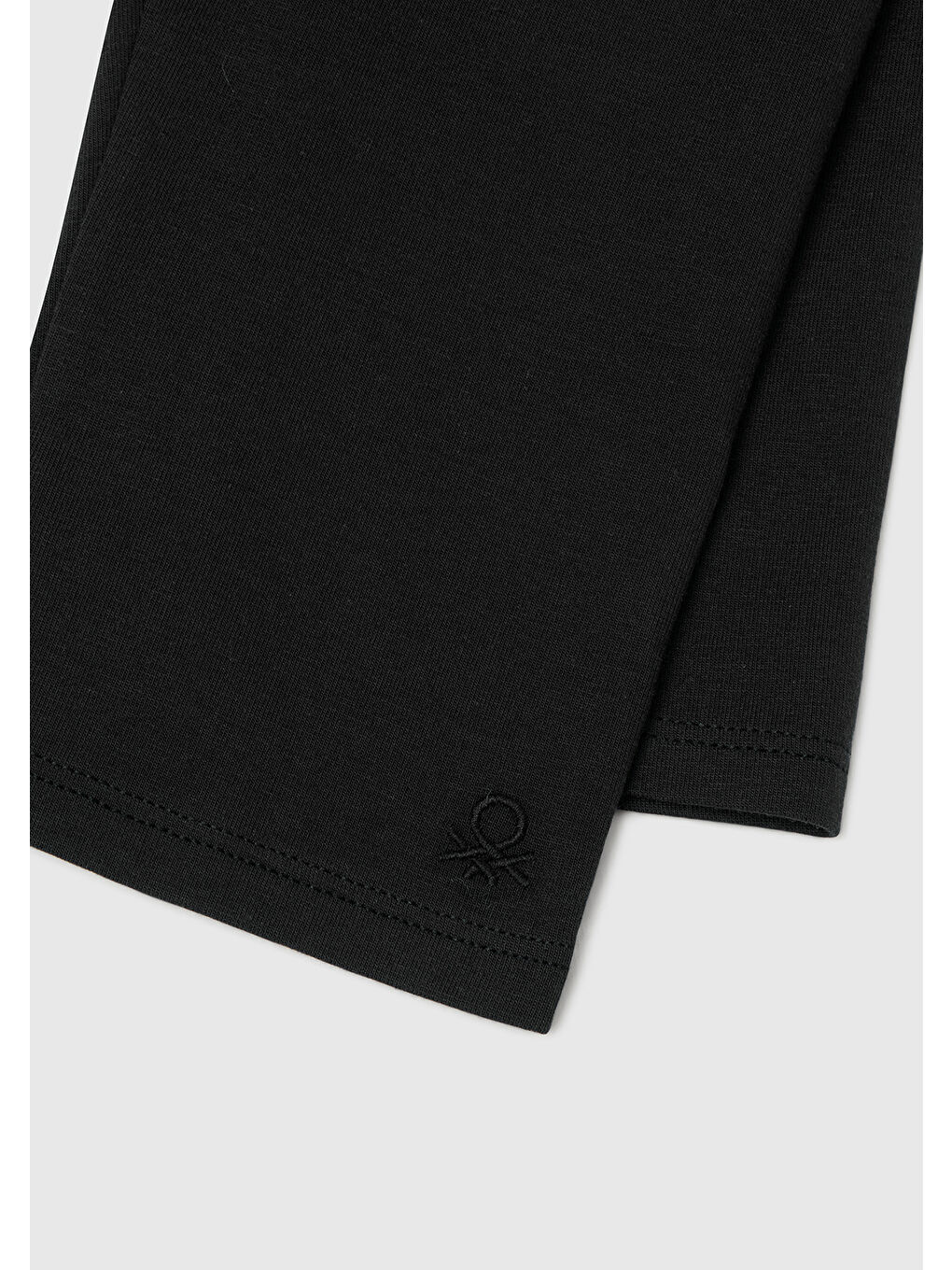 Kız Çocuk Siyah Ton Sür Ton Logo İşlemeli Diz Üstü Bisikletçi Taytı-2