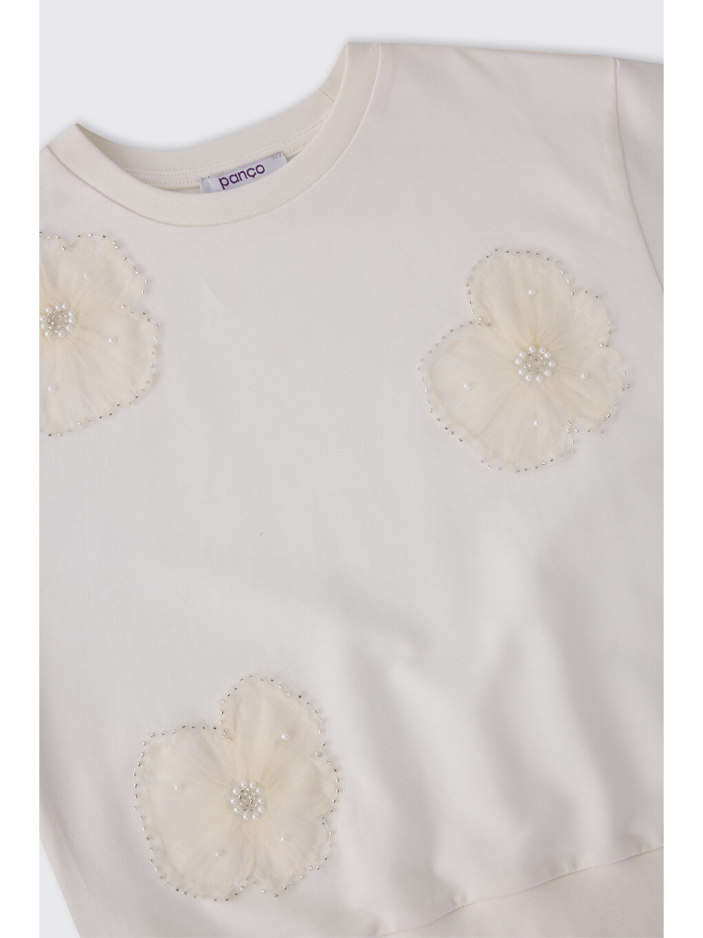 Kız Çocuk Ekru Sweatshirt-4