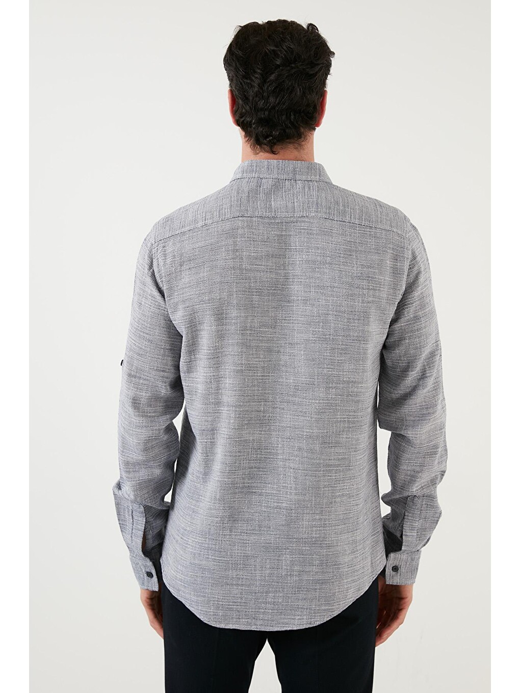 Lacivert % 100 Pamuklu Slim Fit Uzun Kollu Gömlek Cf21s111498-3