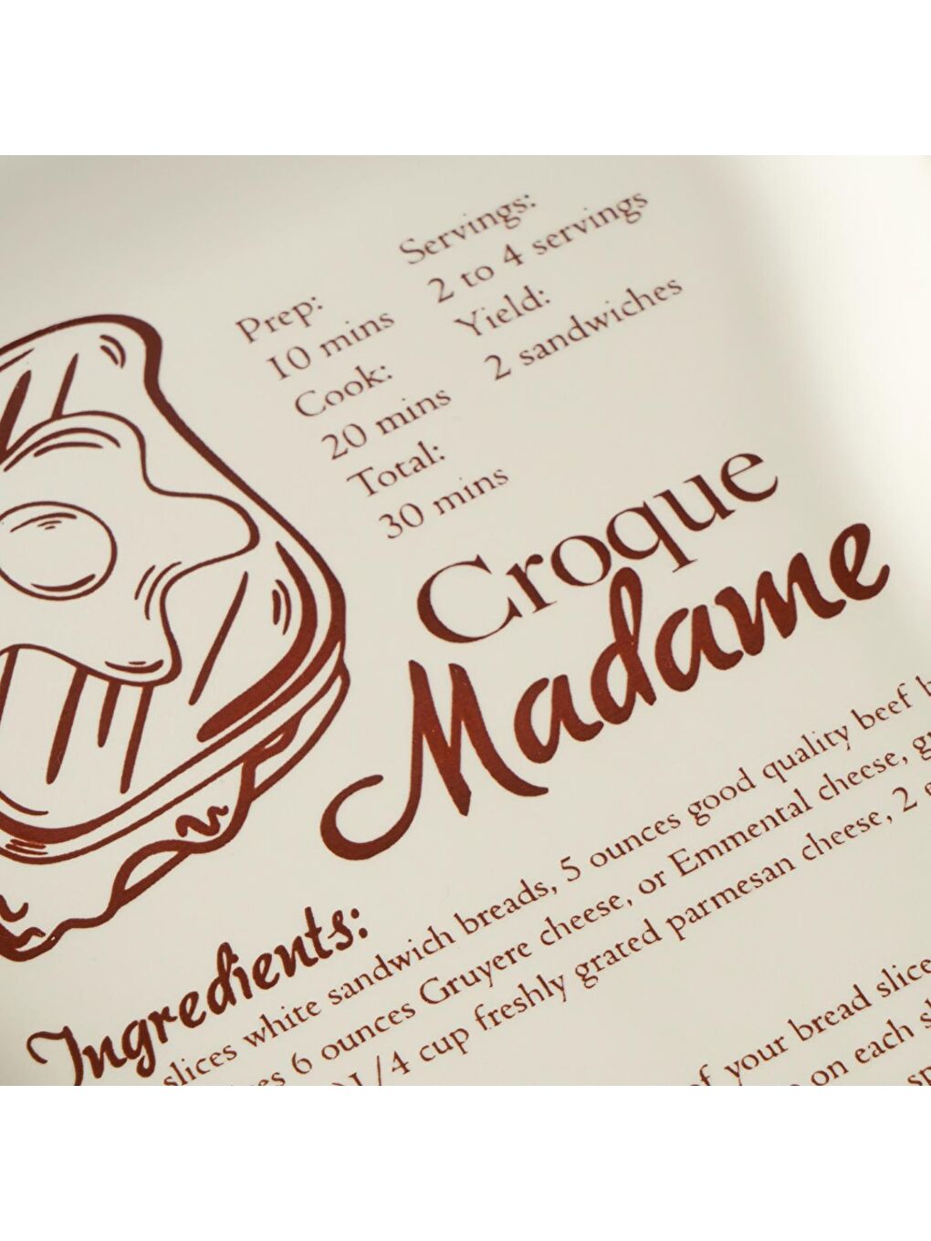 Croque Seramik 8 Parça 2 Kişilik Tost Kahvaltı Takımı Kahverengi-2