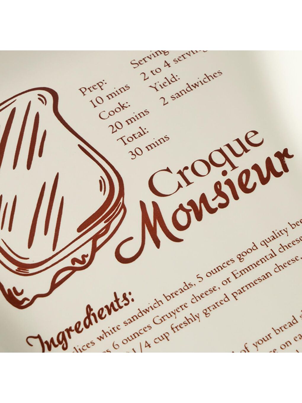 Croque Seramik 8 Parça 2 Kişilik Tost Kahvaltı Takımı Kahverengi-3