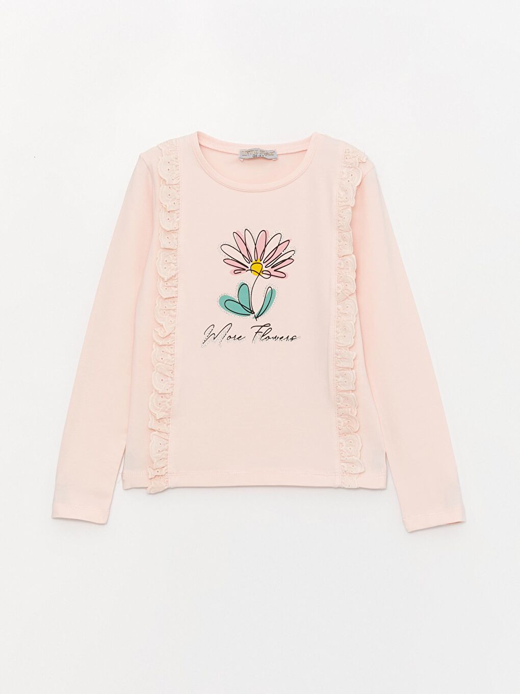 Pembe Kız Çocuk Move Flowers Dantelli Aksesuarlı SweatShirt
