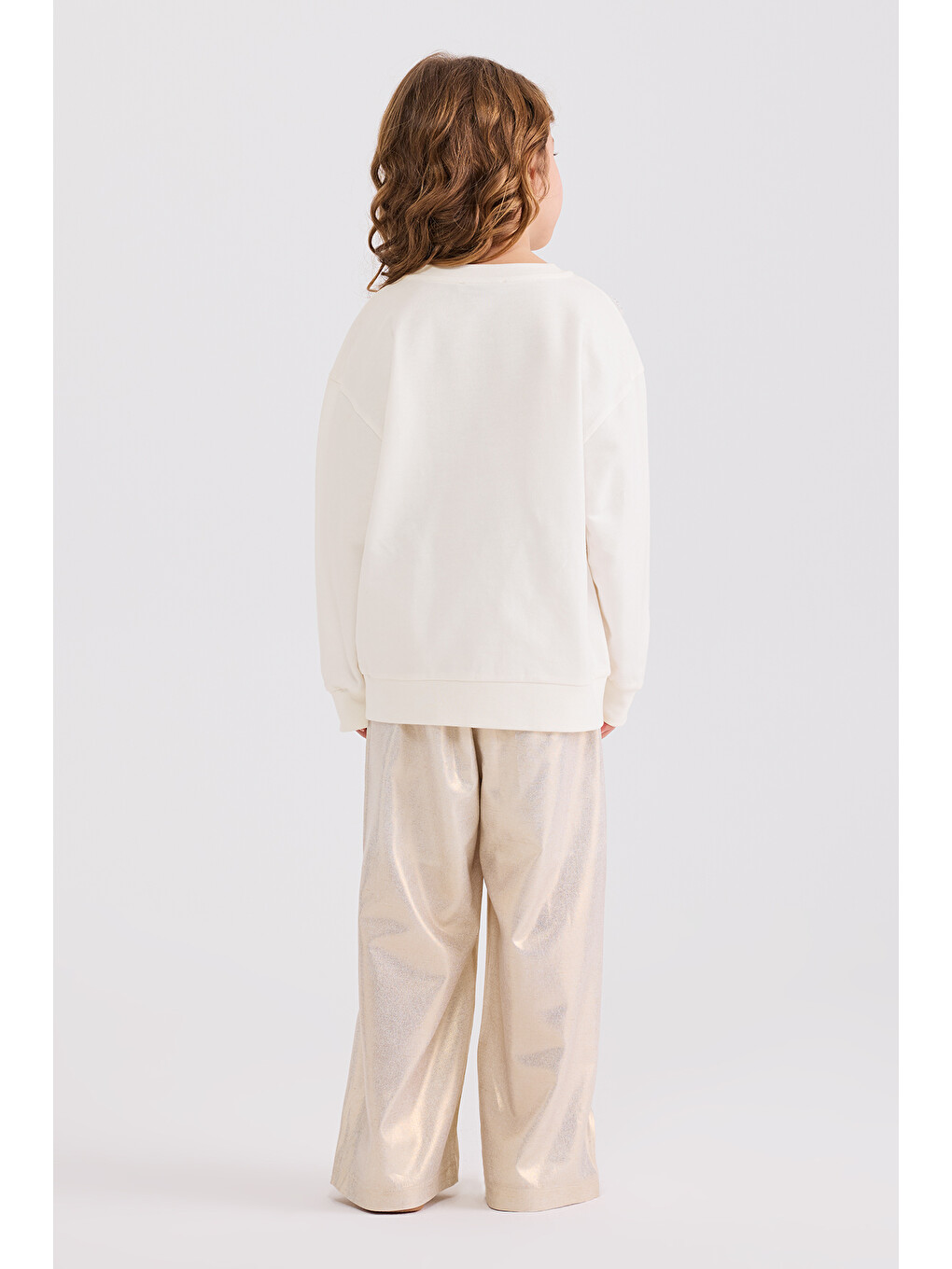 Kız Çocuk Ekru Sweatshirt-6