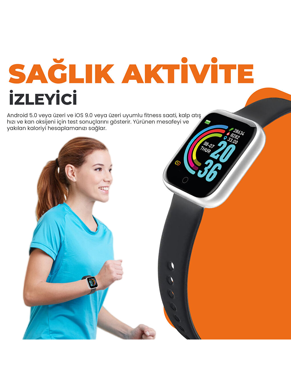 Moodix Siyah WE23K13B Akıllı Saat Gri-Siyah - 7