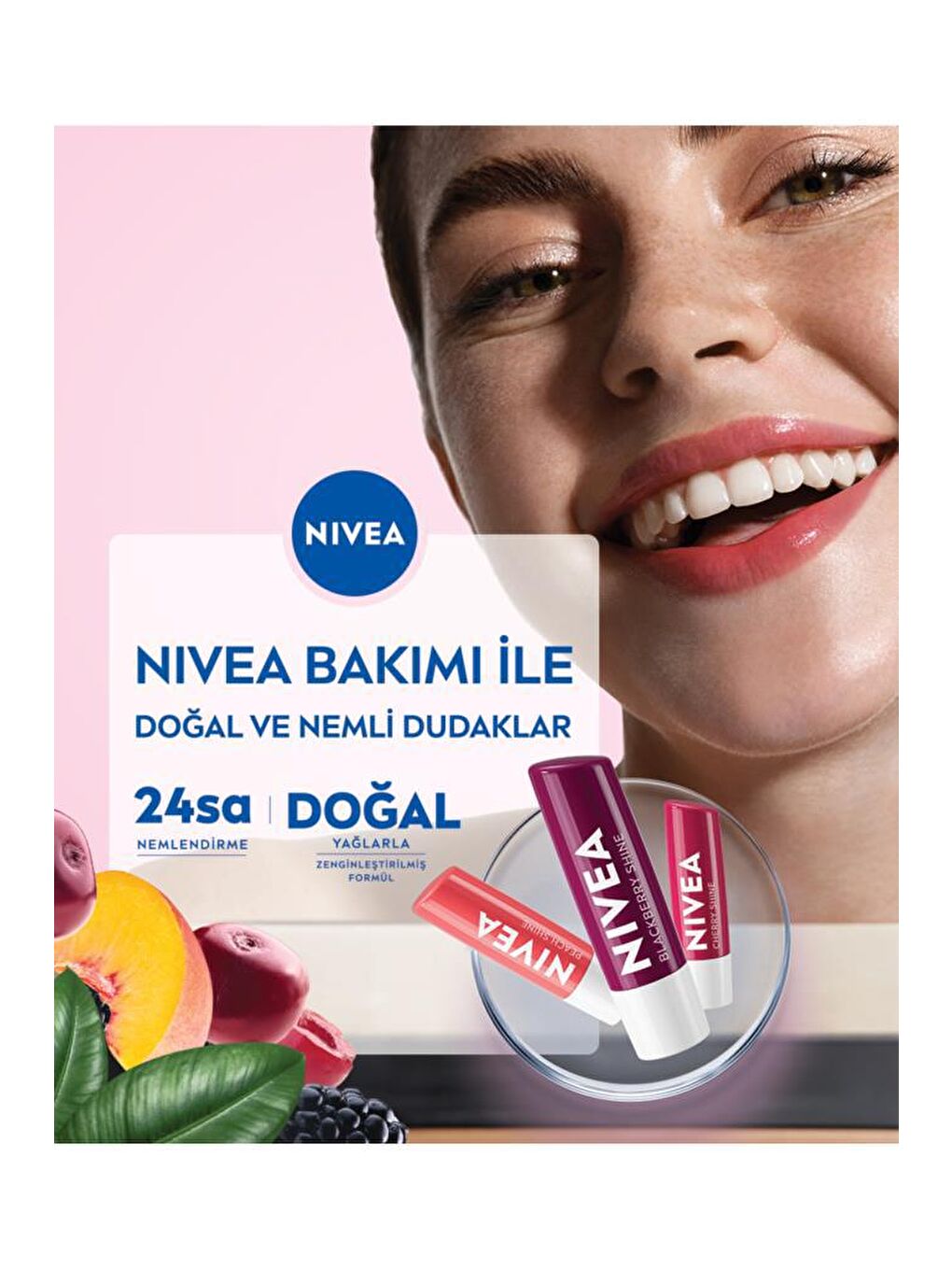 NIVEA Şeffaf Dudak Bakım Kremi Ve Dudak Parlatıcısı Şeftali 4, 8Gr, 24 Saat Nem, Şeftali Kokusu, Pembe Işıltı - 4