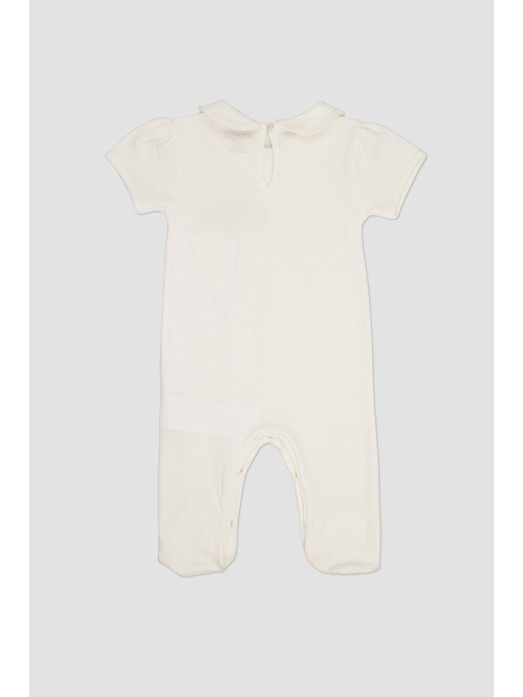 Kız Bebek Bebe Yakalı Baskılı Ekru Tulum-2