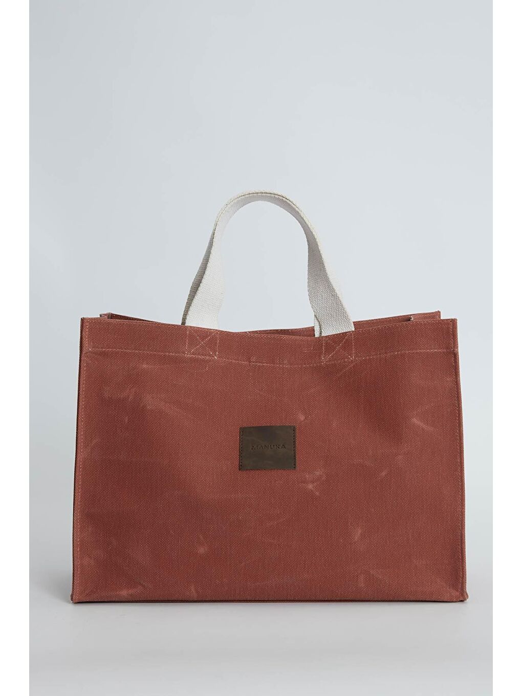 Yıkama Efektli Large Kanvas Çanta Turuncu-1