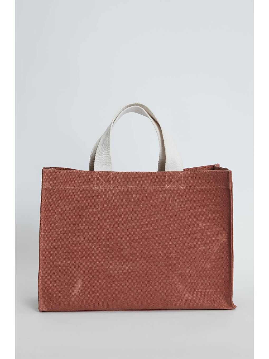 Yıkama Efektli Large Kanvas Çanta Turuncu-2