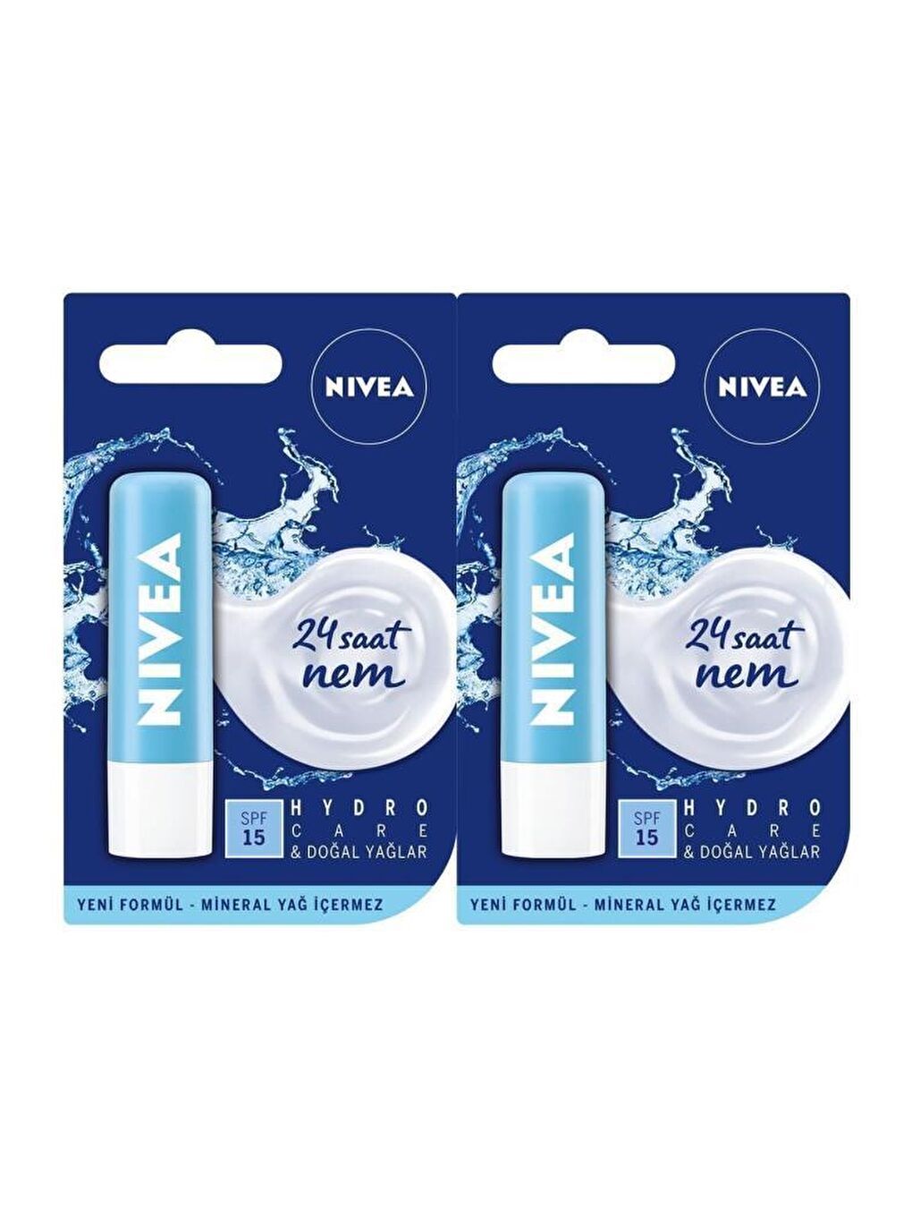 NIVEA Şeffaf Hydro Care Spf 15 Güneş Korumalı Dudak Bakım Kremi 4, 8G x2