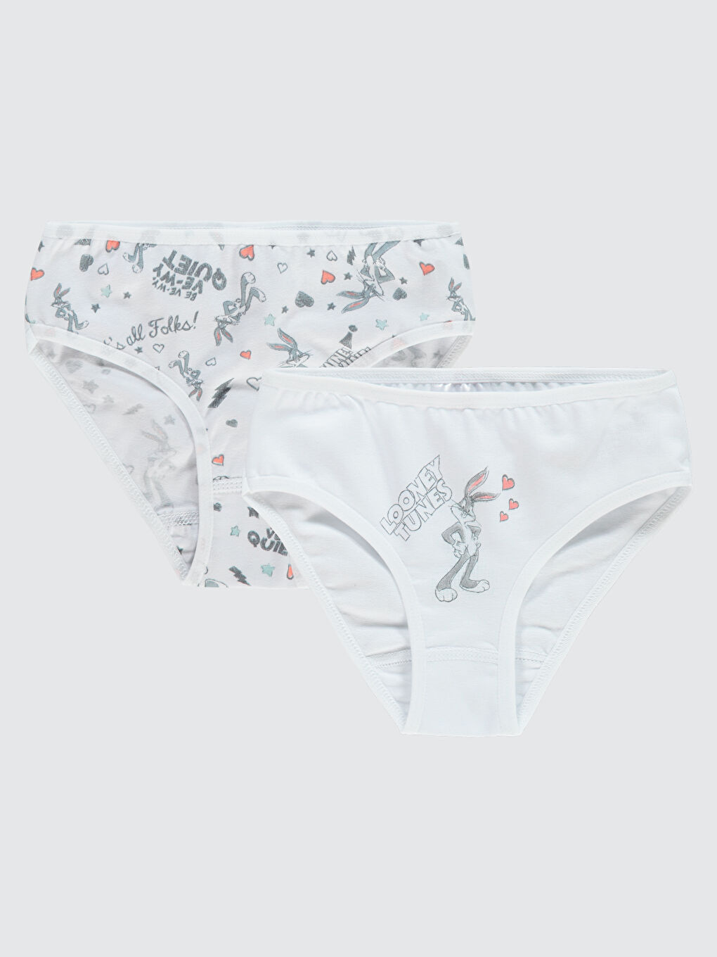 Bugs Bunny Kız Çocuk 2'li Külot Set 2-10 Yaş Beyaz
