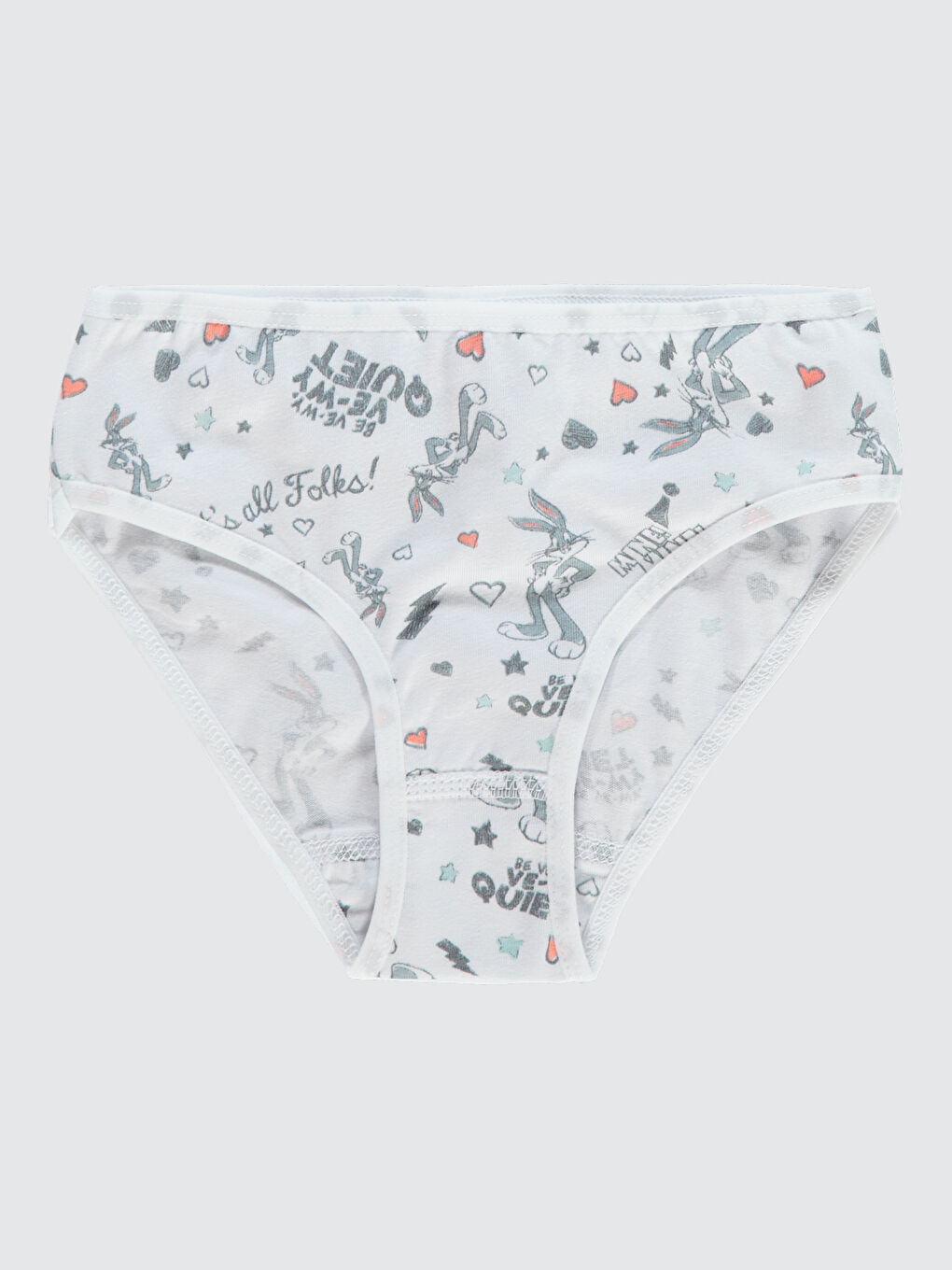 Bugs Bunny Kız Çocuk 2'li Külot Set 2-10 Yaş Beyaz-1