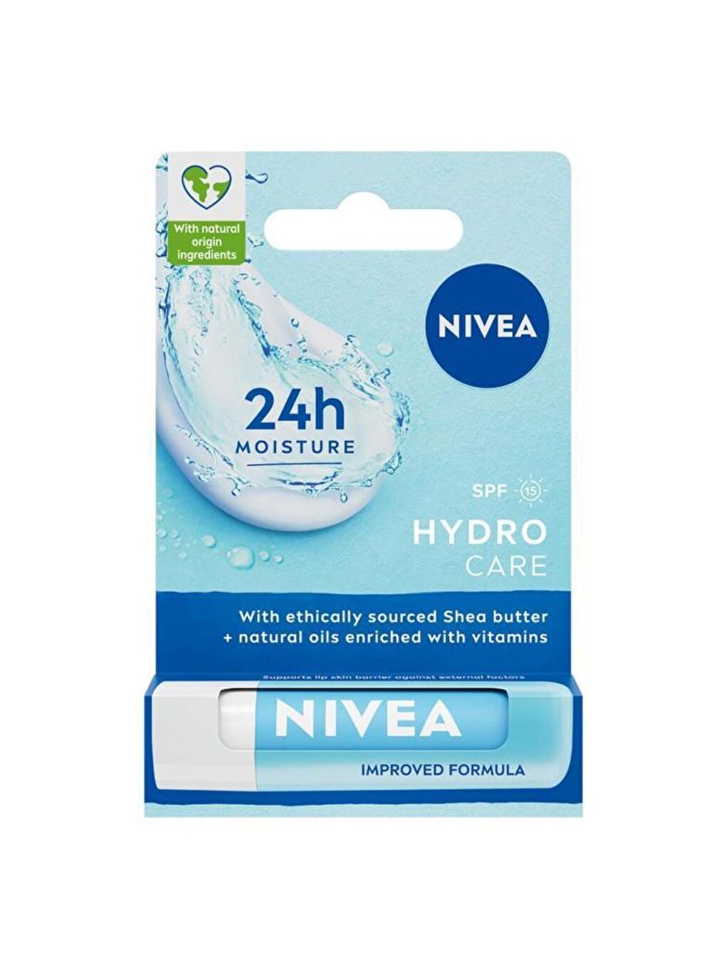 NIVEA Şeffaf Güneş Koruyucu Dudak Bakım Kremi Hydro Care 4, 8Gr, 24 Saat Nem, Doğal Yağlar, Spf 15 - 1